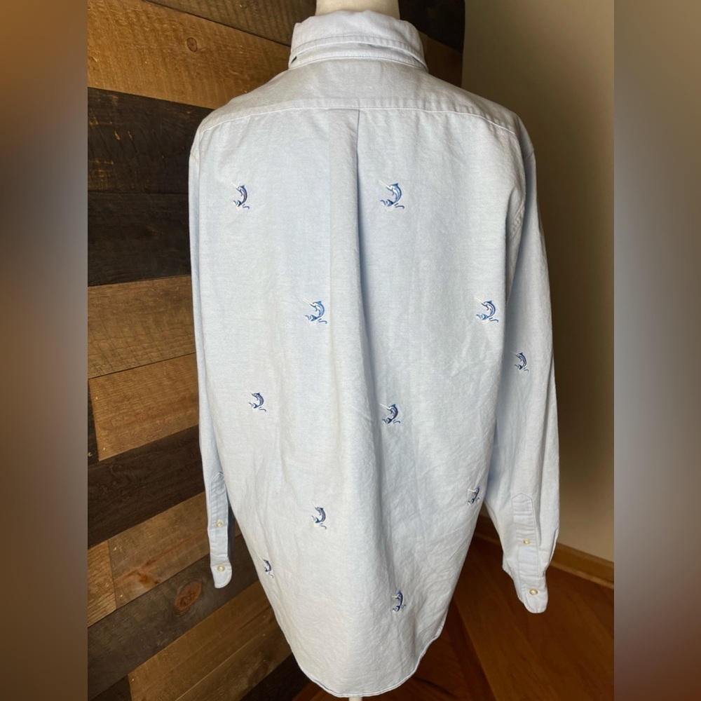 Vineyard Vines Marlin Embroidered Cotton Slim Fit Murray Shirt, Size Large - Picture 2 of 7